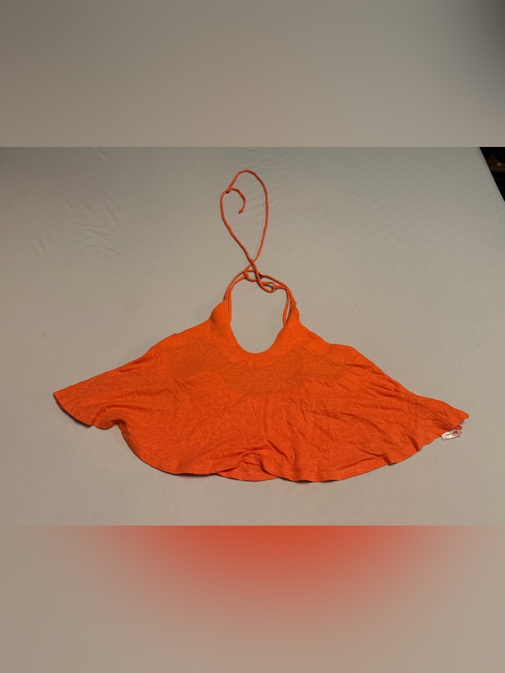 Free People Bright Orange Halter Swing Crop Top